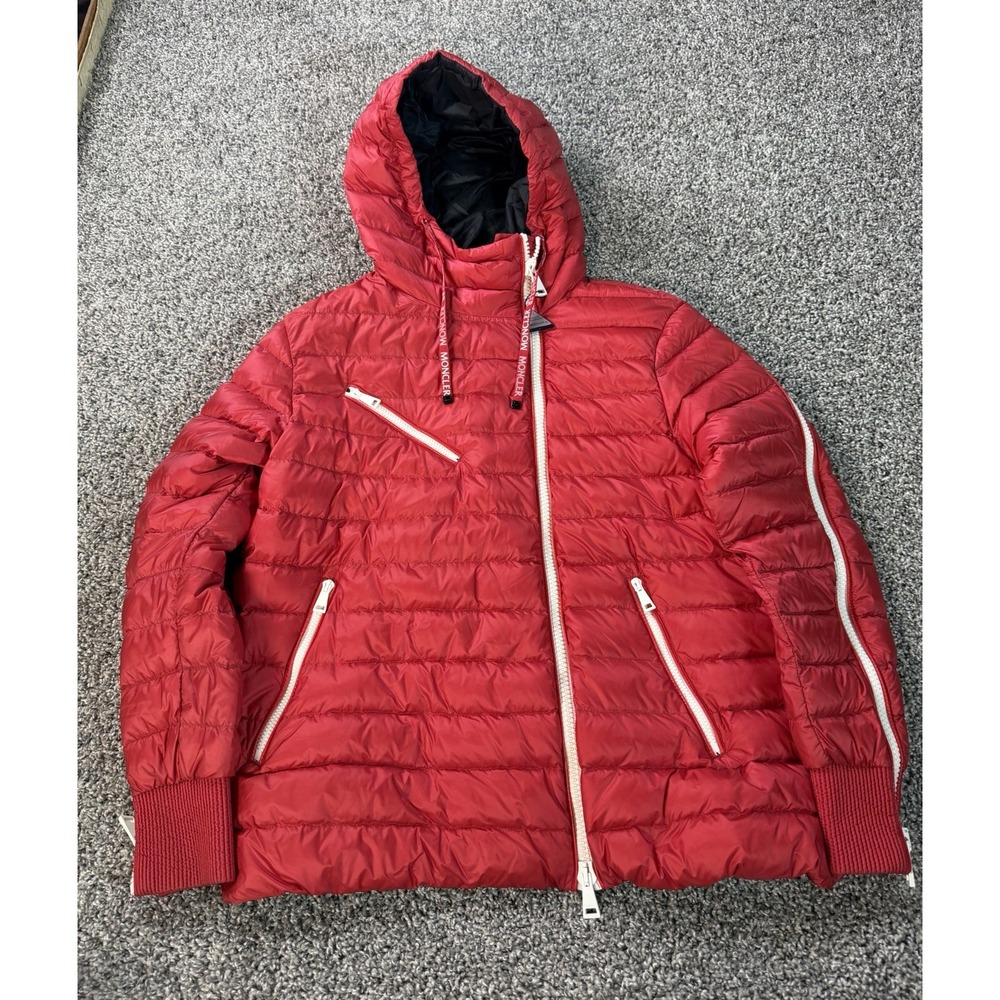 Moncler Stockholm Zip Puffer Jacket Women's Size 3 U.S. Size Large Red Full Zip
